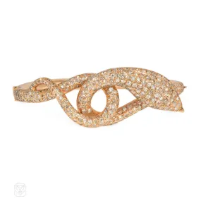 1940s diamond and rose gold serpent bracelet