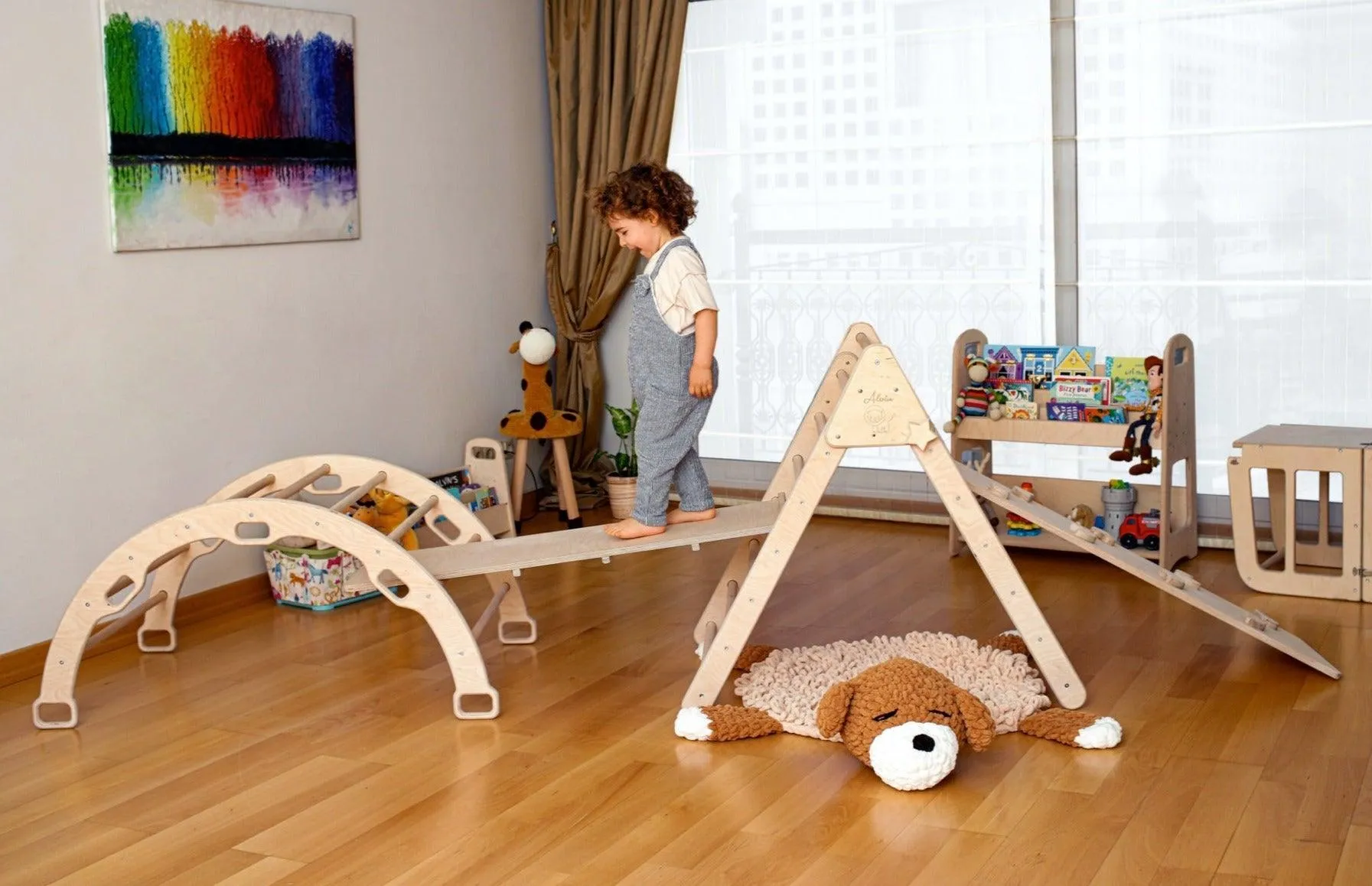 4 Pieces Set Climbing Triangle - Arch Rocker - XL Pillow and Ramp
