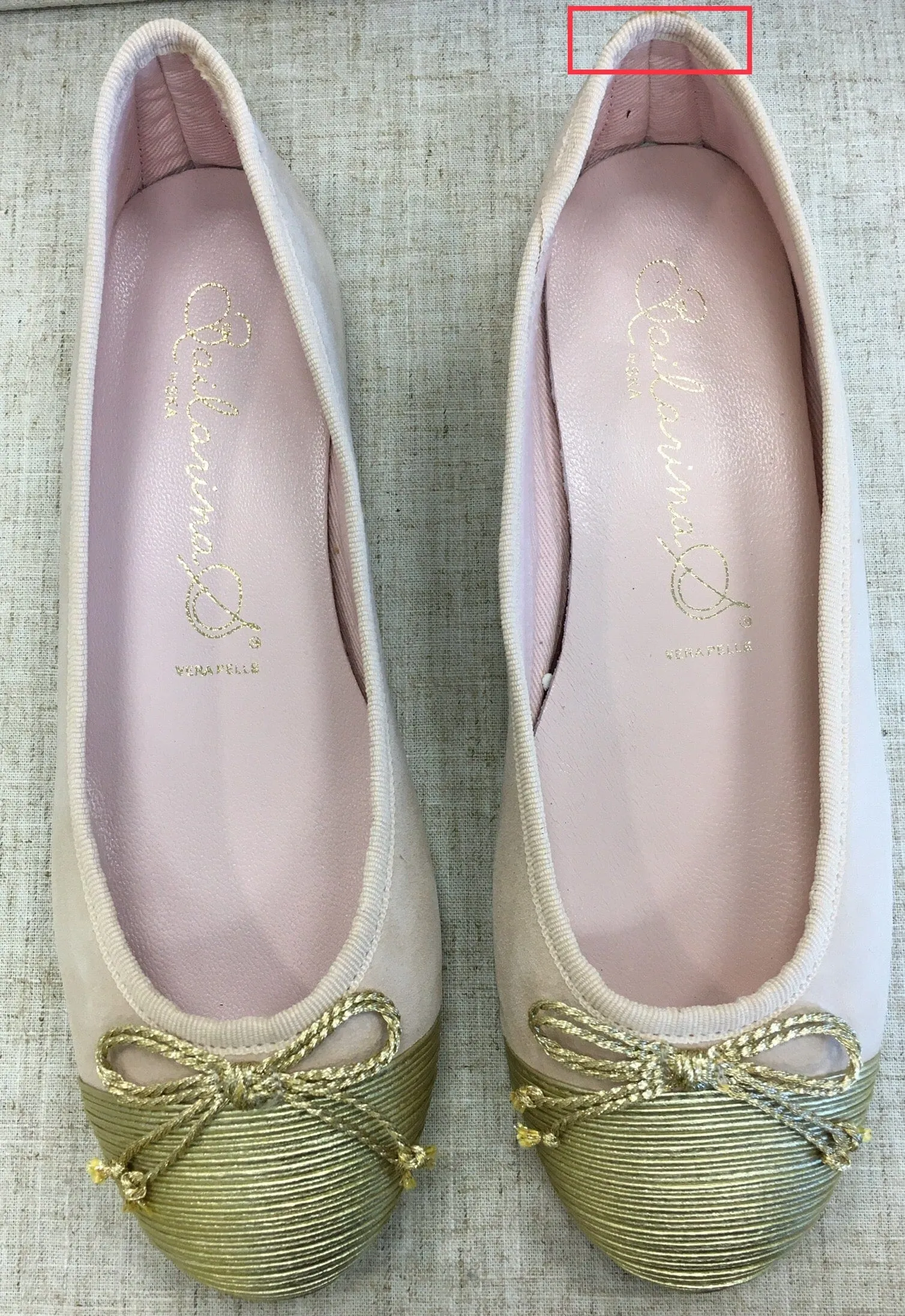 Bailarinas EMILIA SAT Oro/Rosa Gold Toe Ballerina Shoes