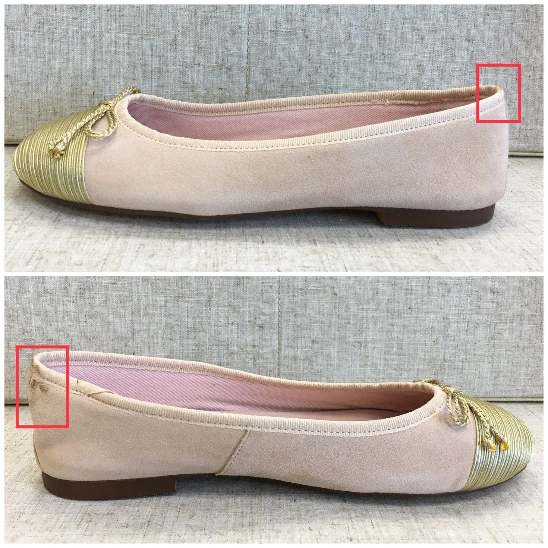 Bailarinas EMILIA SAT Oro/Rosa Gold Toe Ballerina Shoes