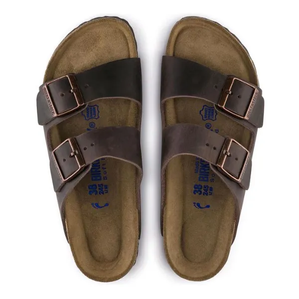 Comfortable Womens Arizona Birkenstock with Soft Footbed in Oiled Habana Leather
