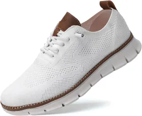 Breeze Urban Wearbreeze Shoes - Ultra Comfortable Mesh Dress Sneakers, Business Casual Walking Shoes (White,7.5)