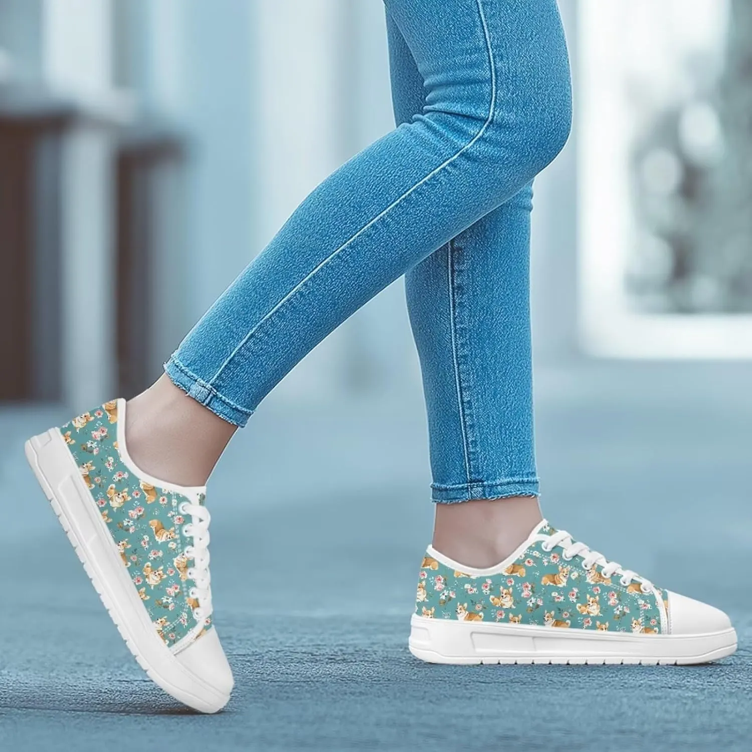 Canvas Sneaker for Women Slip On Low Cut Dog Lovers Casual Walking Shoes Ladies Comfort Tennis Sneakers