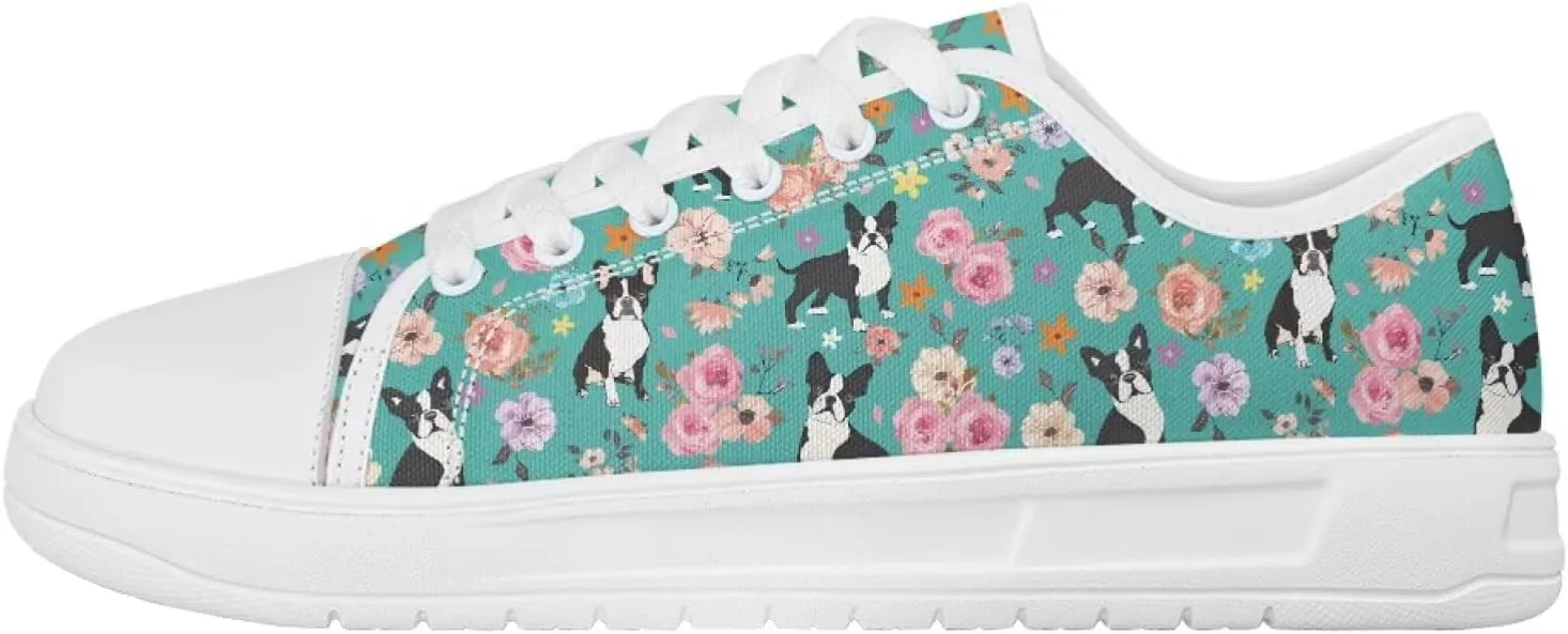 Canvas Sneaker for Women Slip On Low Cut Dog Lovers Casual Walking Shoes Ladies Comfort Tennis Sneakers
