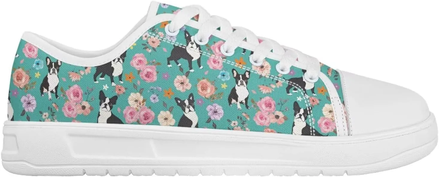 Canvas Sneaker for Women Slip On Low Cut Dog Lovers Casual Walking Shoes Ladies Comfort Tennis Sneakers