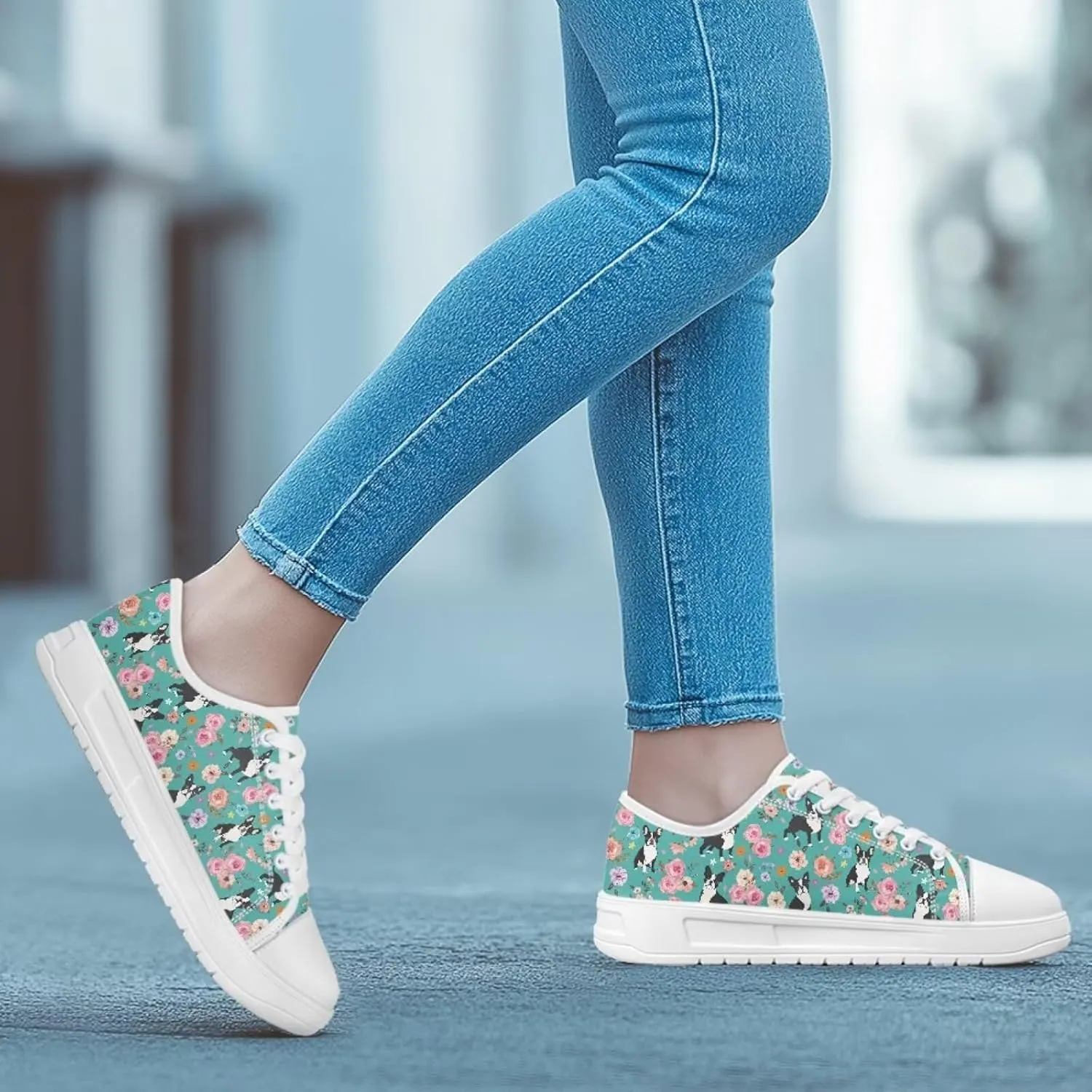 Canvas Sneaker for Women Slip On Low Cut Dog Lovers Casual Walking Shoes Ladies Comfort Tennis Sneakers