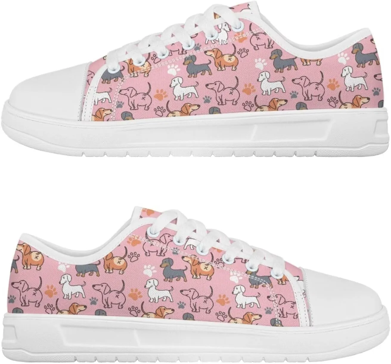 Canvas Sneaker for Women Slip On Low Cut Dog Lovers Casual Walking Shoes Ladies Comfort Tennis Sneakers