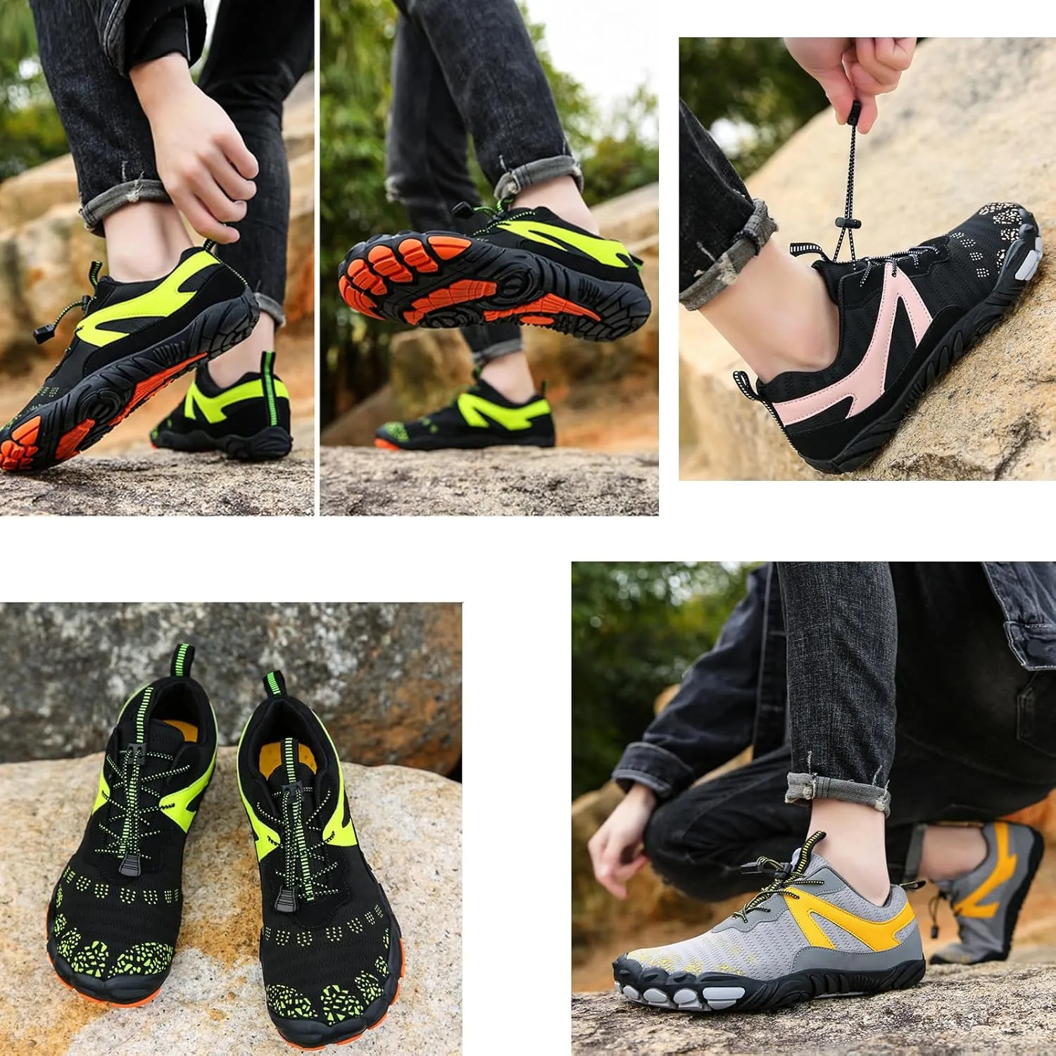 Casual Hiking Water Shoes Breathable Lightweight Barefoot Shoes Beach Wading Shoes for Cycling＆Fitness(Size:10.5,Color:Green)