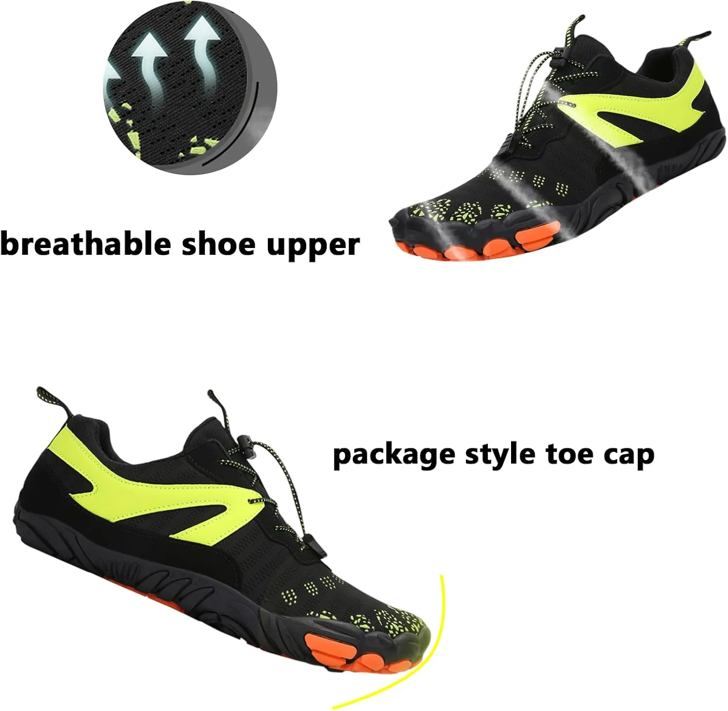 Casual Hiking Water Shoes Breathable Lightweight Barefoot Shoes Beach Wading Shoes for Cycling＆Fitness(Size:10.5,Color:Green)