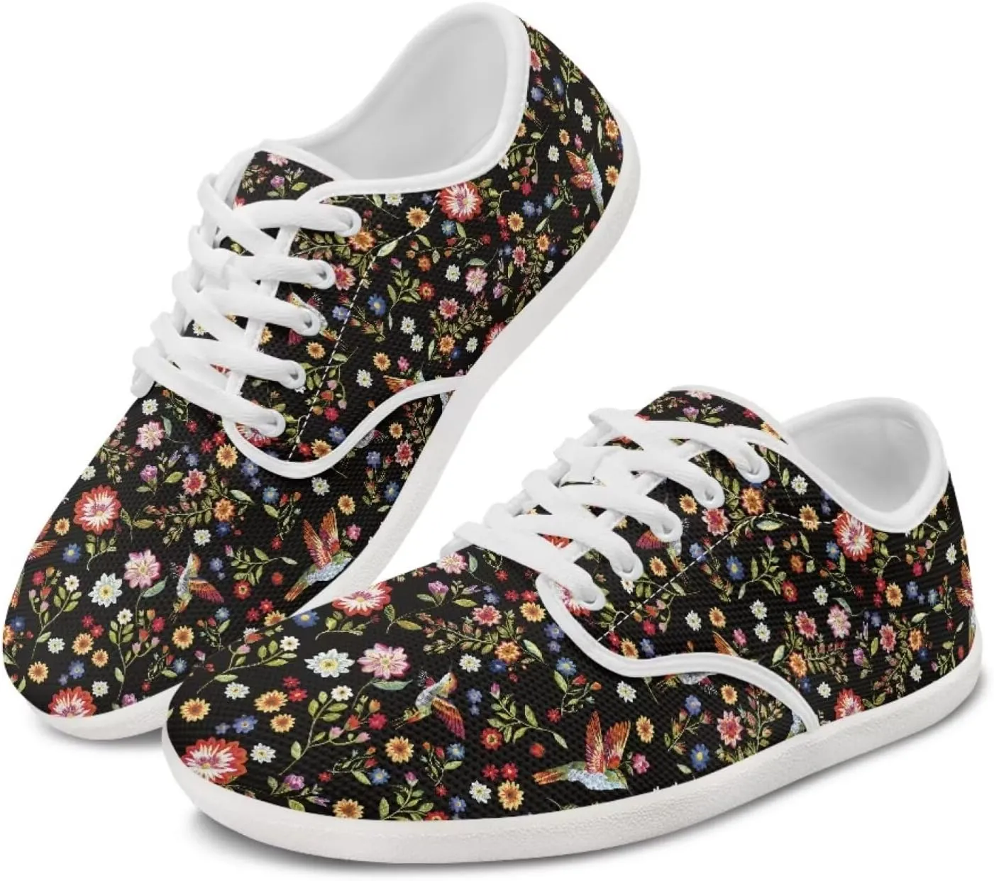 chaqlin Hummingbird Flats Shoes Women Dressy Comfortable Lace Up Sneaker Non Slip Casual Walking Running Tennis Shoe