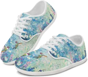 chaqlin Hummingbird Flats Shoes Women Dressy Comfortable Lace Up Sneaker Non Slip Casual Walking Running Tennis Shoe