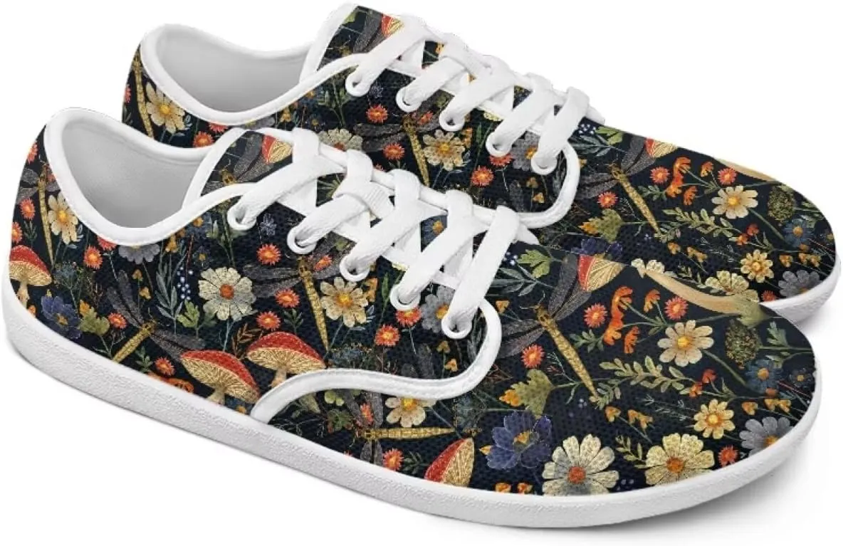 chaqlin Lace Up Sneakers for Women Wide Width Casual Work Business Dressy Shoes Classic Low Cut Barefoot Sneaker