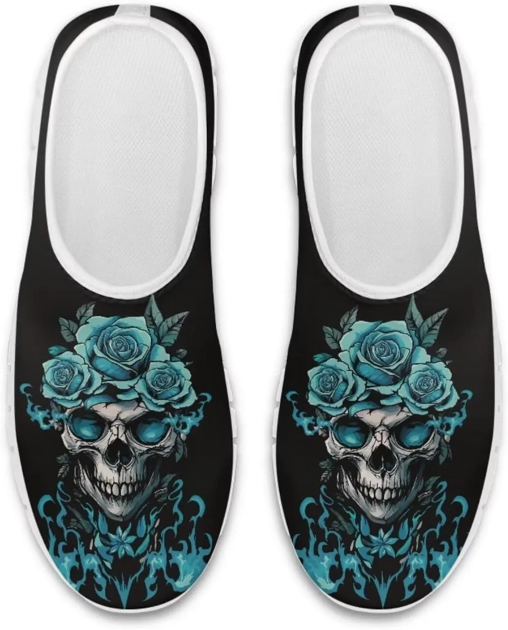 chaqlin Slip on Loafers Skull Low Cut Sneaker Comfortable Soft Mesh Tennis Shoes for Women Men Workout Hands Free Clipper