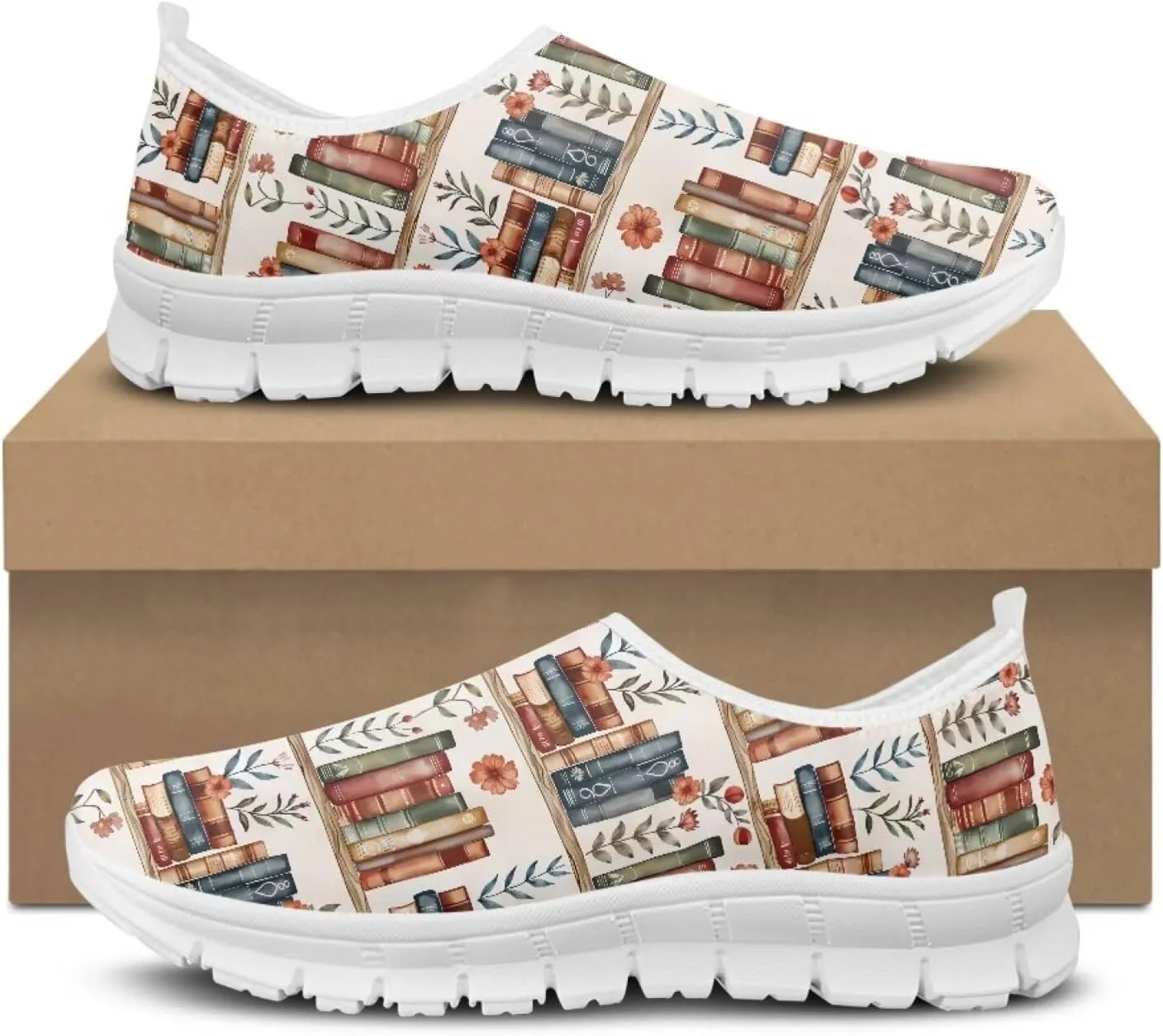 Coloranimal Flats for Women Slip On Shoes Fashion Travel Shoes Mesh Athletic Shoes with Anti Skid Sole Low Cut Walking Running Shoes