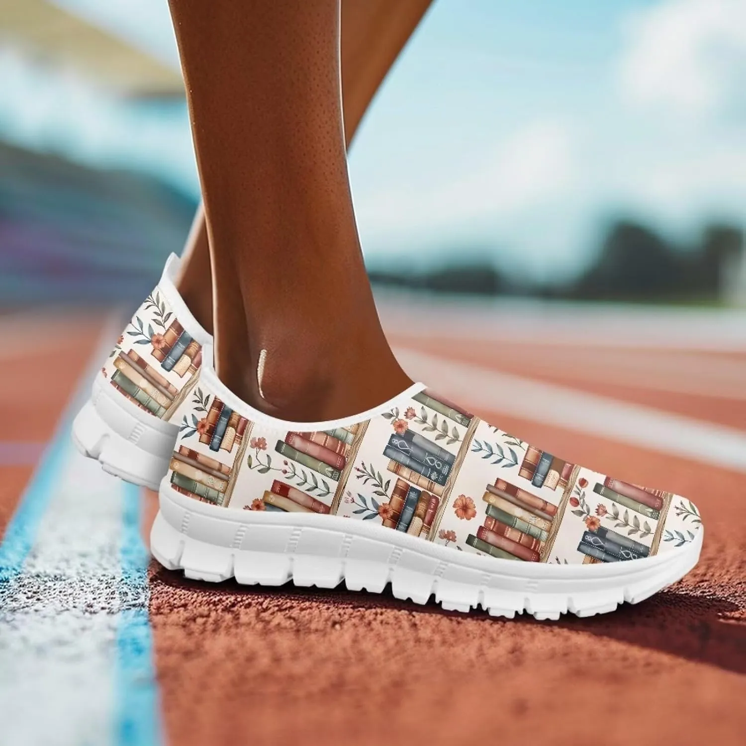 Coloranimal Flats for Women Slip On Shoes Fashion Travel Shoes Mesh Athletic Shoes with Anti Skid Sole Low Cut Walking Running Shoes