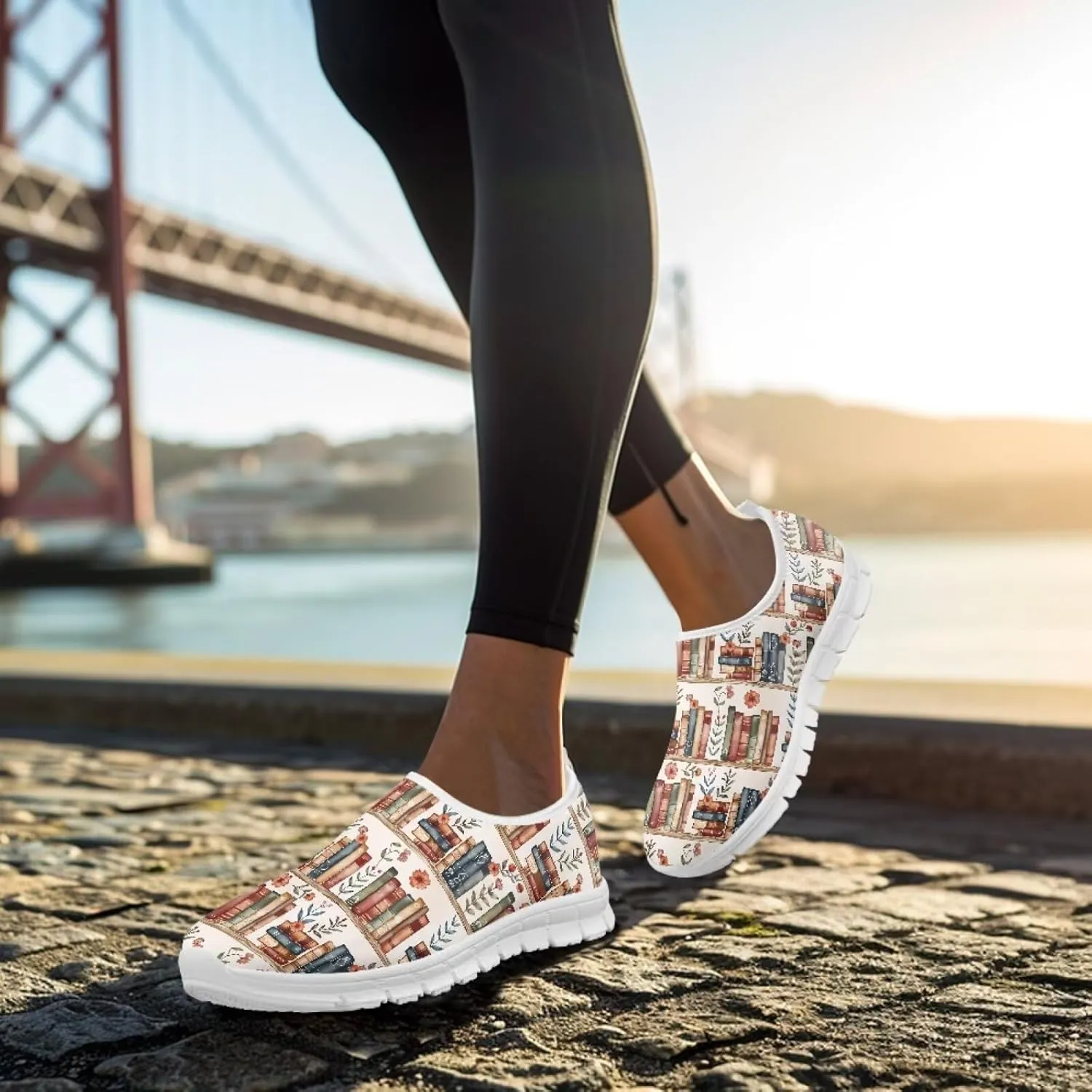 Coloranimal Flats for Women Slip On Shoes Fashion Travel Shoes Mesh Athletic Shoes with Anti Skid Sole Low Cut Walking Running Shoes