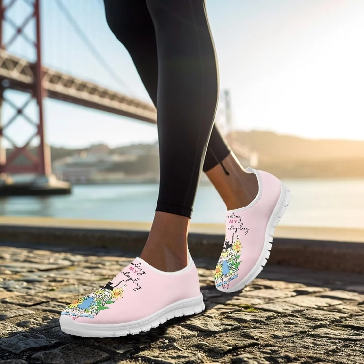 Coloranimal Flats for Women Slip On Shoes Fashion Travel Shoes Mesh Athletic Shoes with Anti Skid Sole Low Cut Walking Running Shoes