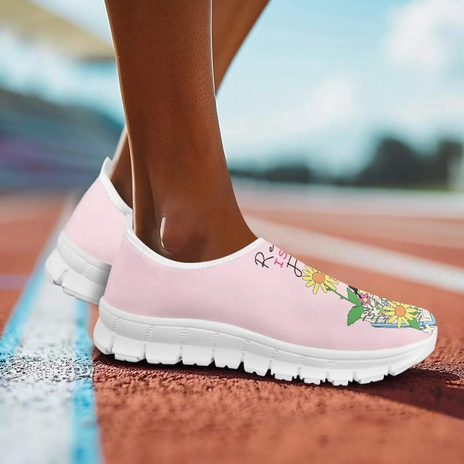 Coloranimal Flats for Women Slip On Shoes Fashion Travel Shoes Mesh Athletic Shoes with Anti Skid Sole Low Cut Walking Running Shoes