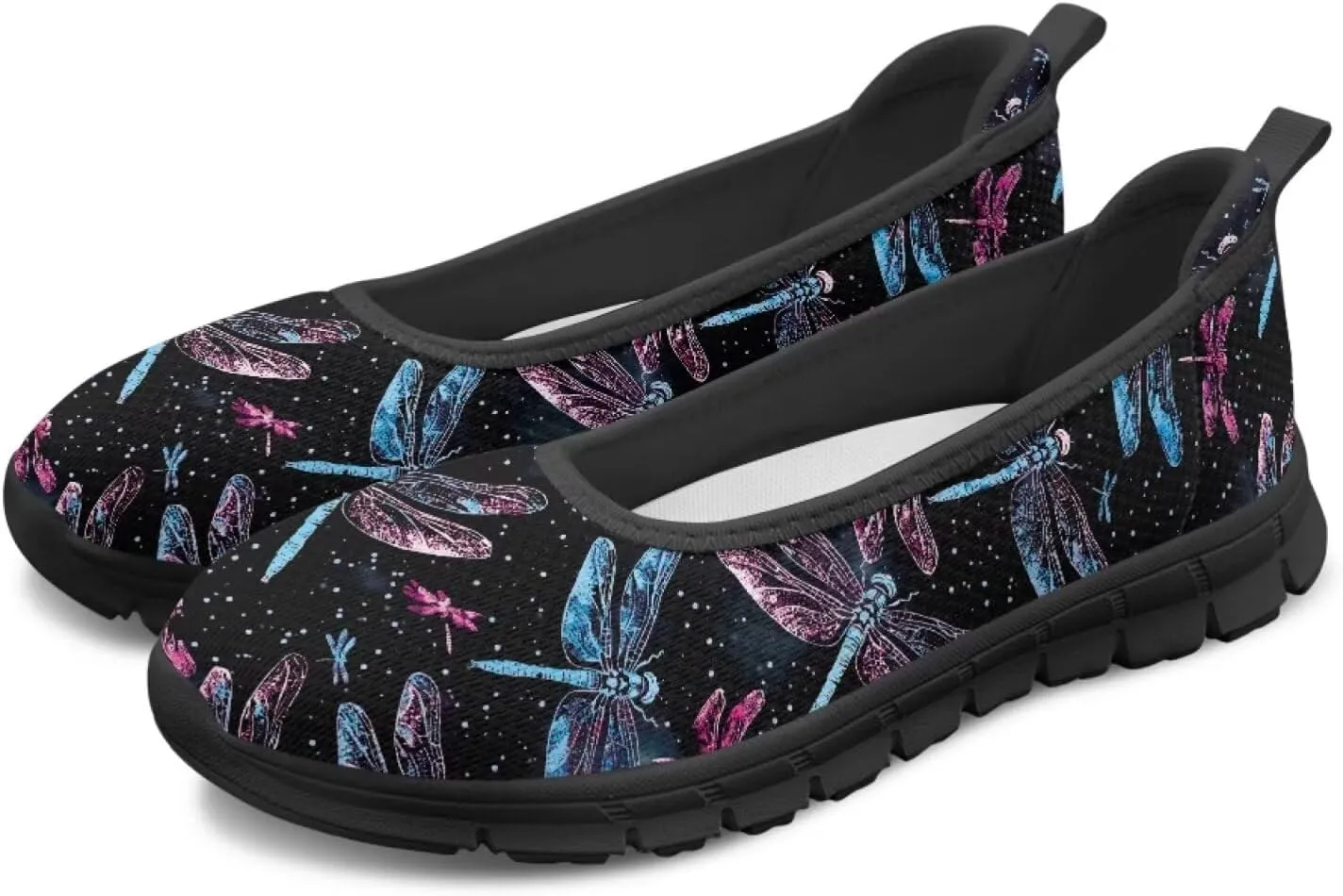 Coloranimal Loafers for Women Mesh Flats Womens Flats Walking Shoes Comfort Slip On Shoes Low Cut Lightweight Athletic Shoes