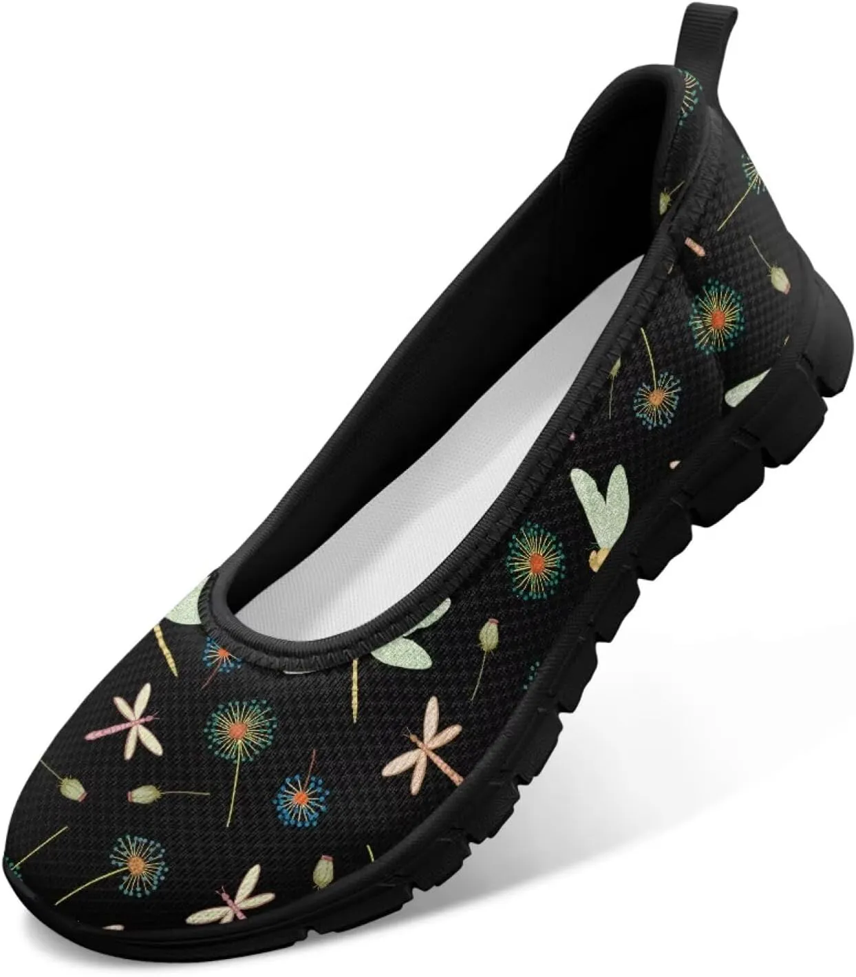 Coloranimal Loafers for Women Mesh Flats Womens Flats Walking Shoes Comfort Slip On Shoes Low Cut Lightweight Athletic Shoes