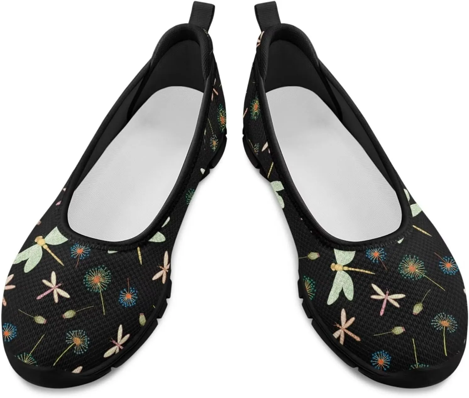 Coloranimal Loafers for Women Mesh Flats Womens Flats Walking Shoes Comfort Slip On Shoes Low Cut Lightweight Athletic Shoes