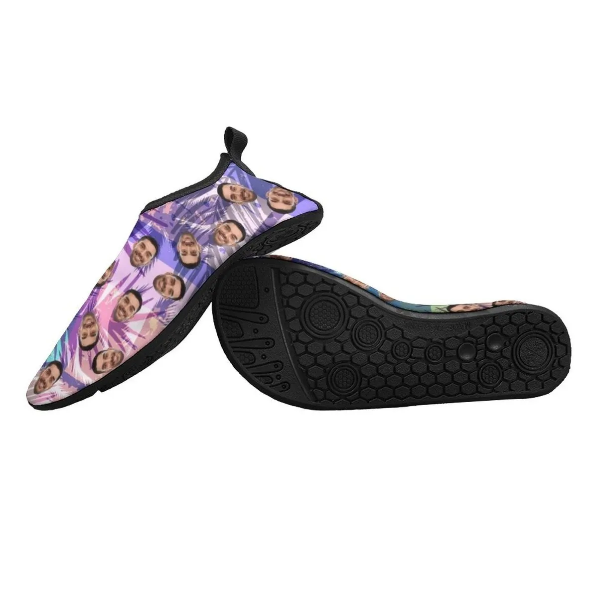 Custom Face Hawaiian Diving Slip-on for sport Quick-Dry Shoes Beach Swimming Shoes Aqua Shoes Barefoot Shoes Outdoor Water Shoes