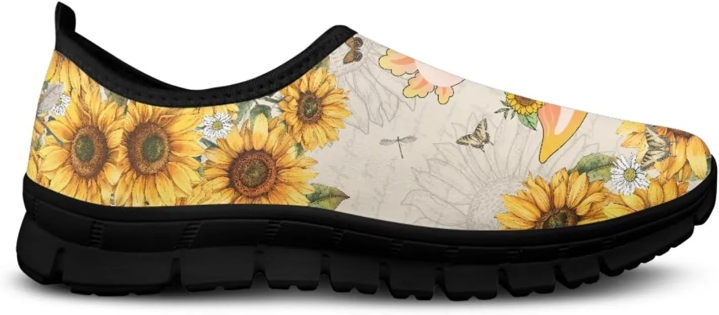 Cute Animals Sneakers for Women Low-Cut Casual Flats Breathable Mesh Loafers Shoes Slip on Athletic Shoes