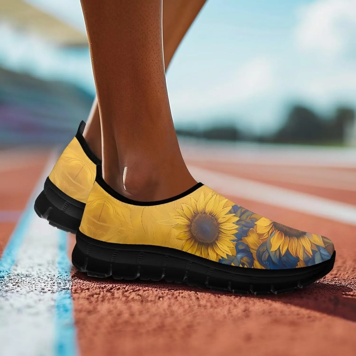 Cute Animals Sneakers for Women Low-Cut Casual Flats Breathable Mesh Loafers Shoes Slip on Athletic Shoes