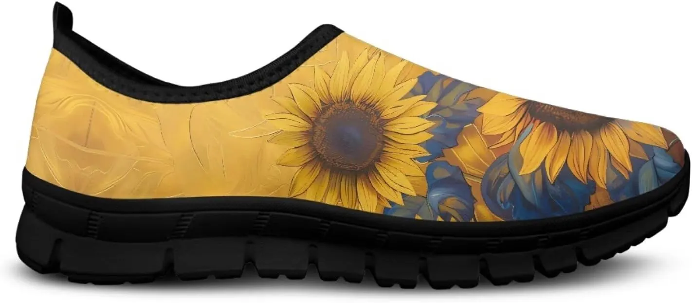 Cute Animals Sneakers for Women Low-Cut Casual Flats Breathable Mesh Loafers Shoes Slip on Athletic Shoes
