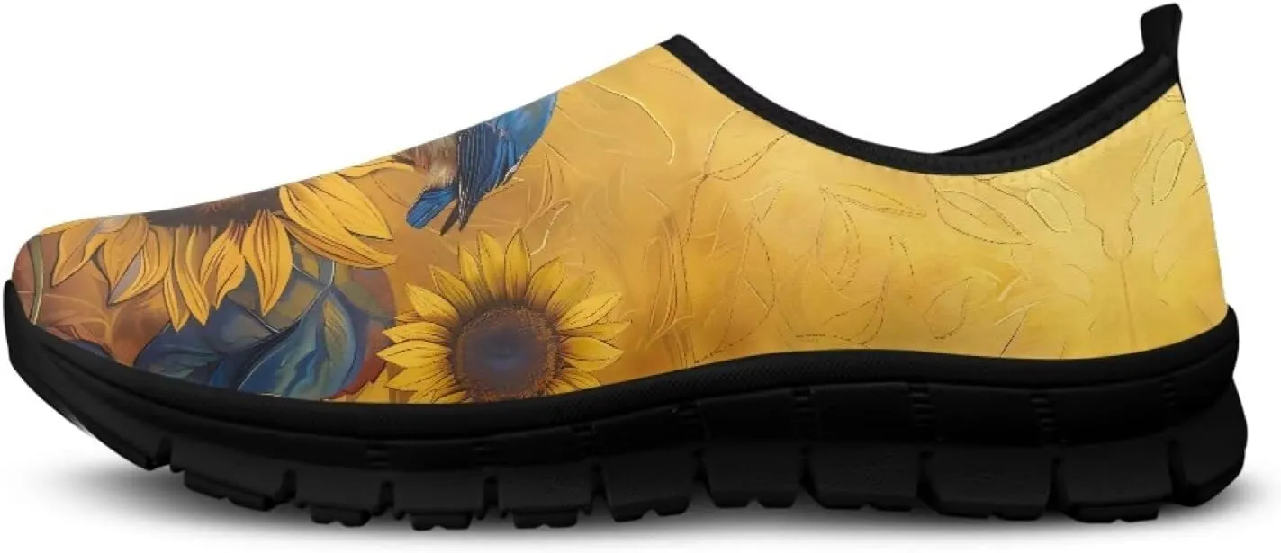 Cute Animals Sneakers for Women Low-Cut Casual Flats Breathable Mesh Loafers Shoes Slip on Athletic Shoes