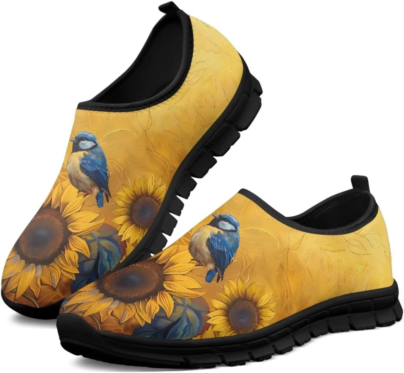 Cute Animals Sneakers for Women Low-Cut Casual Flats Breathable Mesh Loafers Shoes Slip on Athletic Shoes