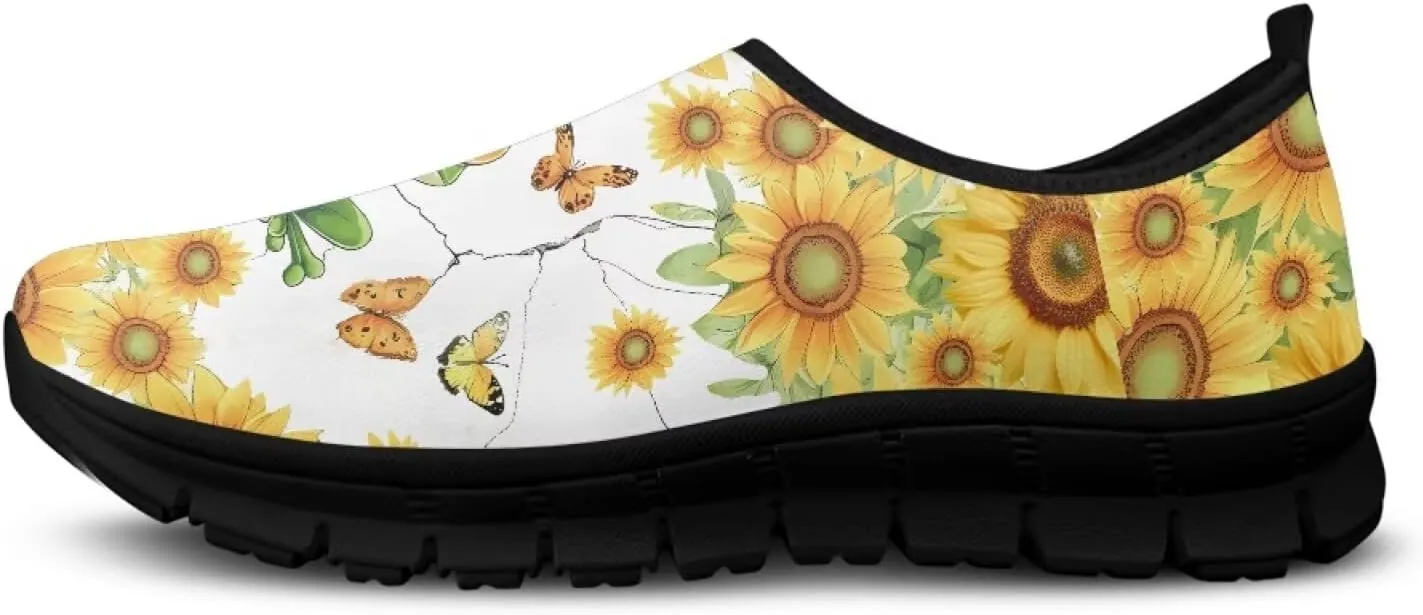 Cute Animals Sneakers for Women Low-Cut Casual Flats Breathable Mesh Loafers Shoes Slip on Athletic Shoes