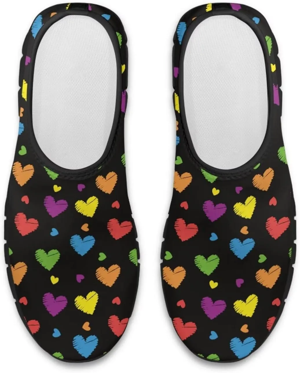 Heart Casual Sneakers for Women Show Loves Slip on Loafers with Arch Support Low Cut Shoes Valentine's