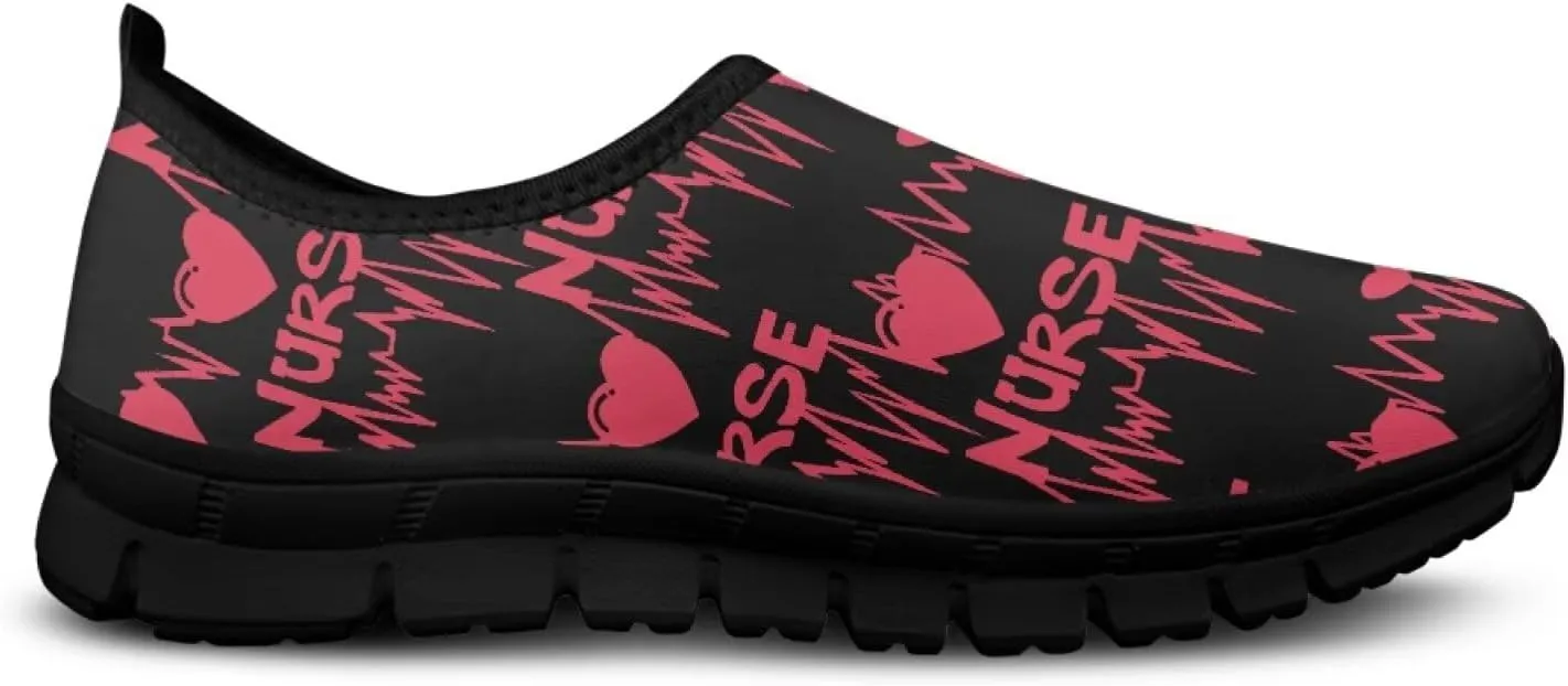 Heart Casual Sneakers for Women Show Loves Slip on Loafers with Arch Support Low Cut Shoes Valentine's