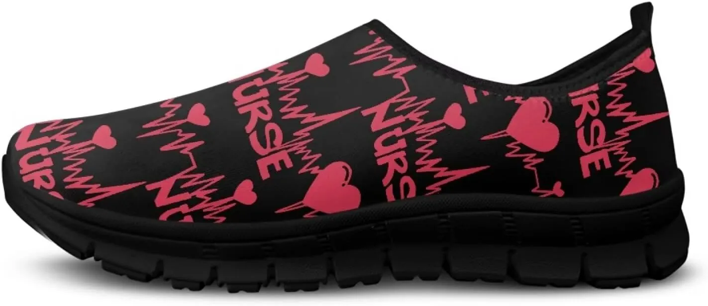 Heart Casual Sneakers for Women Show Loves Slip on Loafers with Arch Support Low Cut Shoes Valentine's