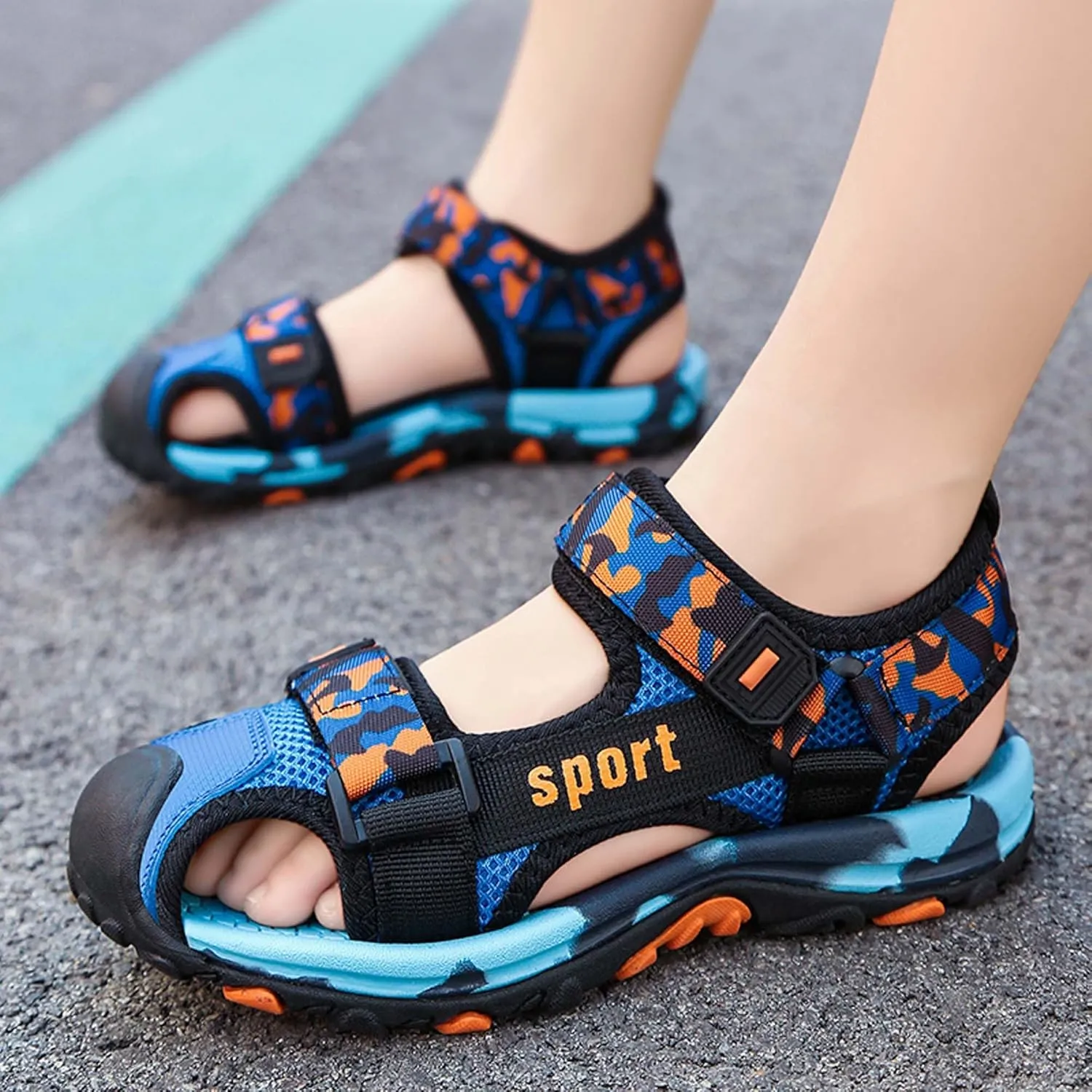 Kids Sandals Boys Comfortable Breathable Open Toe Sandals Casual Walking Sandals Lightweight Wading Sandals