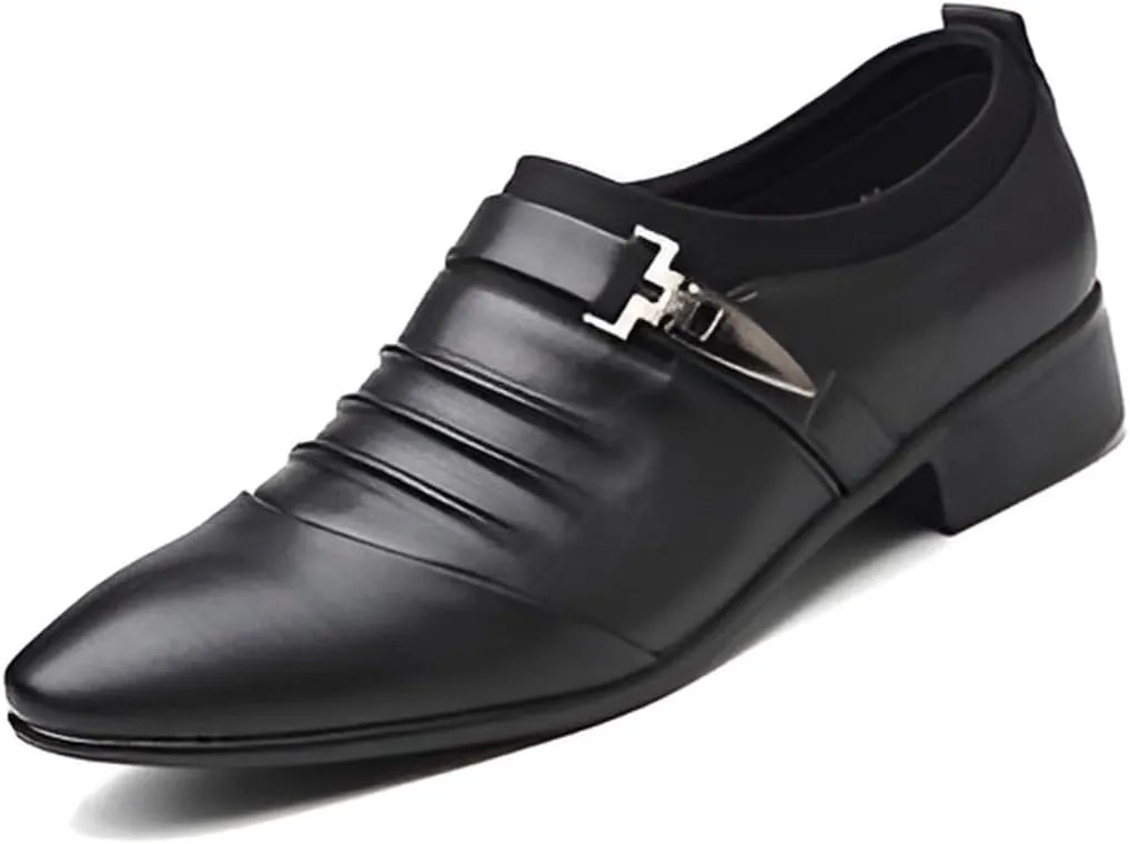 lilaBelle]【Hollow Design Dress Shoes Men's Versatile Business-Casual Leather Oxfords, Breathable Formal Footwear for Hot Climate, Day Comfort Work Shoes for Saudi Men