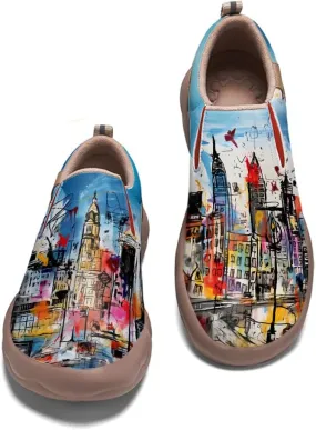 Loafers for Women Lightweight Cozy Casual Sneakers Art Painted Walking Travel Slip On Shoes
