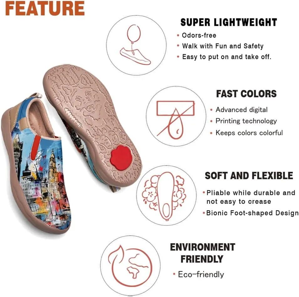 Loafers for Women Lightweight Cozy Casual Sneakers Art Painted Walking Travel Slip On Shoes