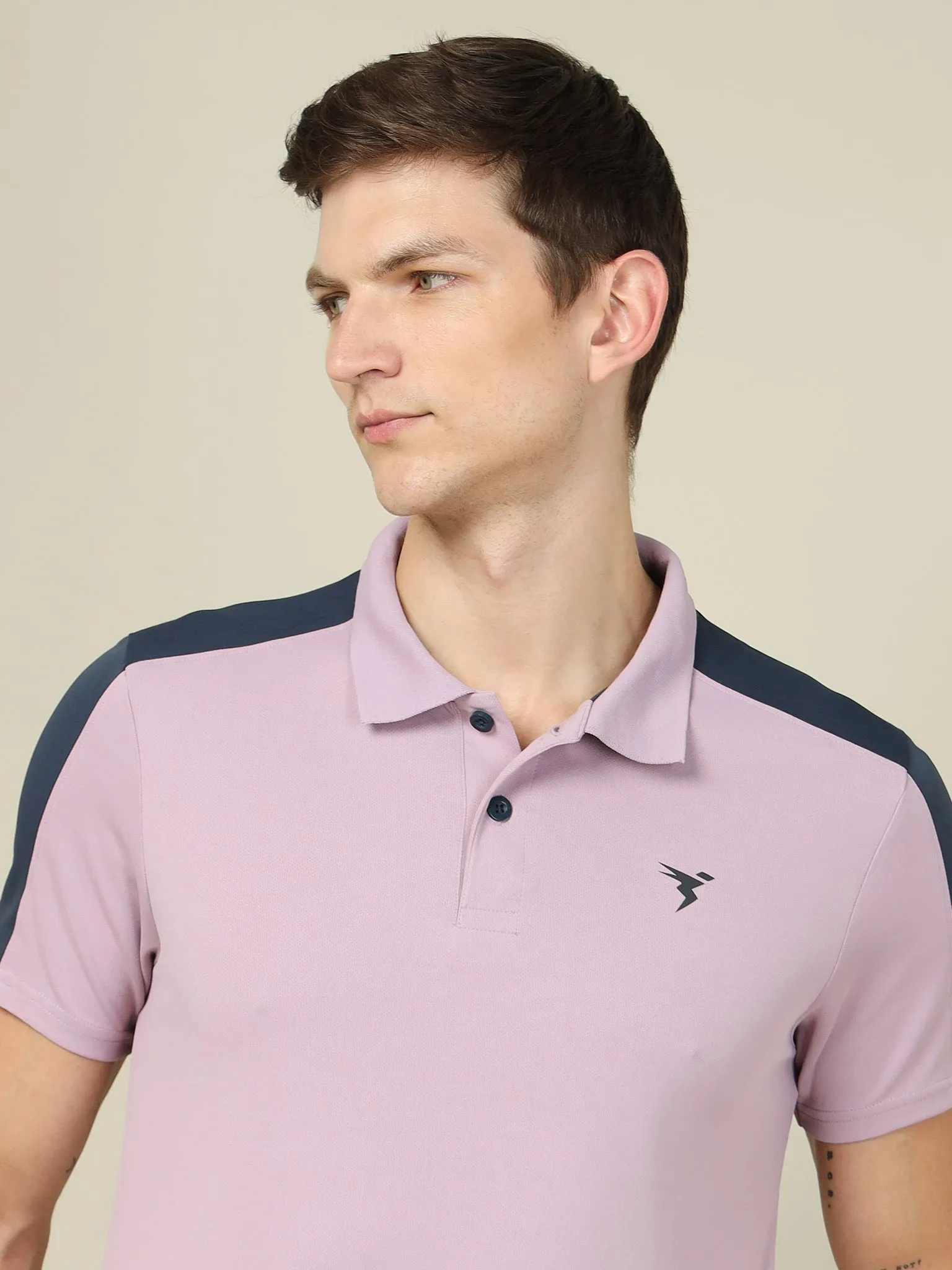 Men Colorblock Relax Fit Polo T-shirt with TECHNO COOL 