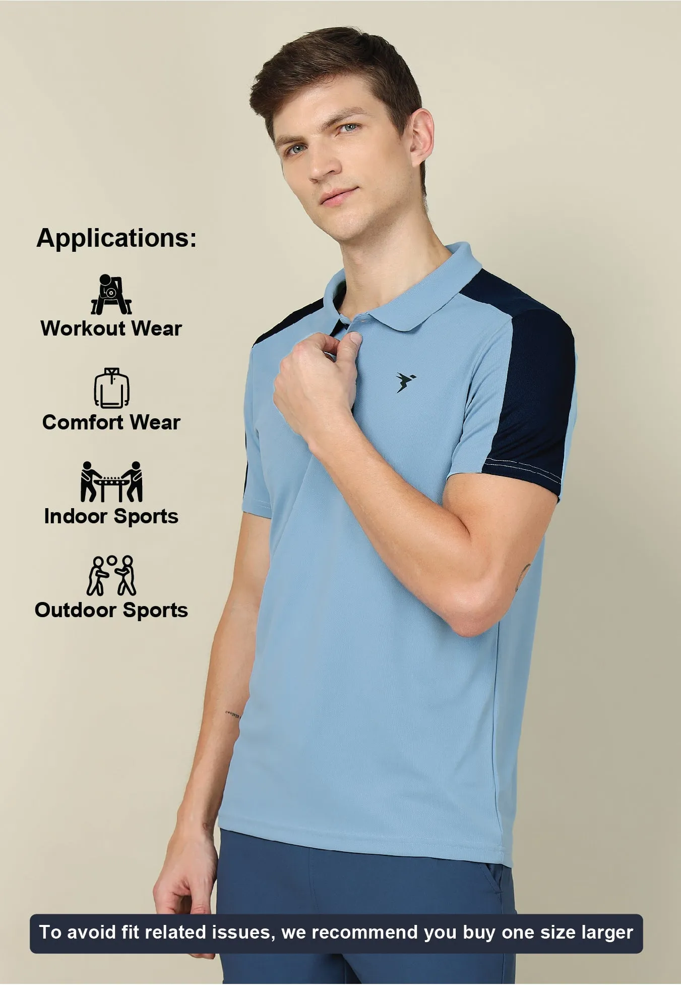 Men Colorblock Relax Fit Polo T-shirt with TECHNO COOL 