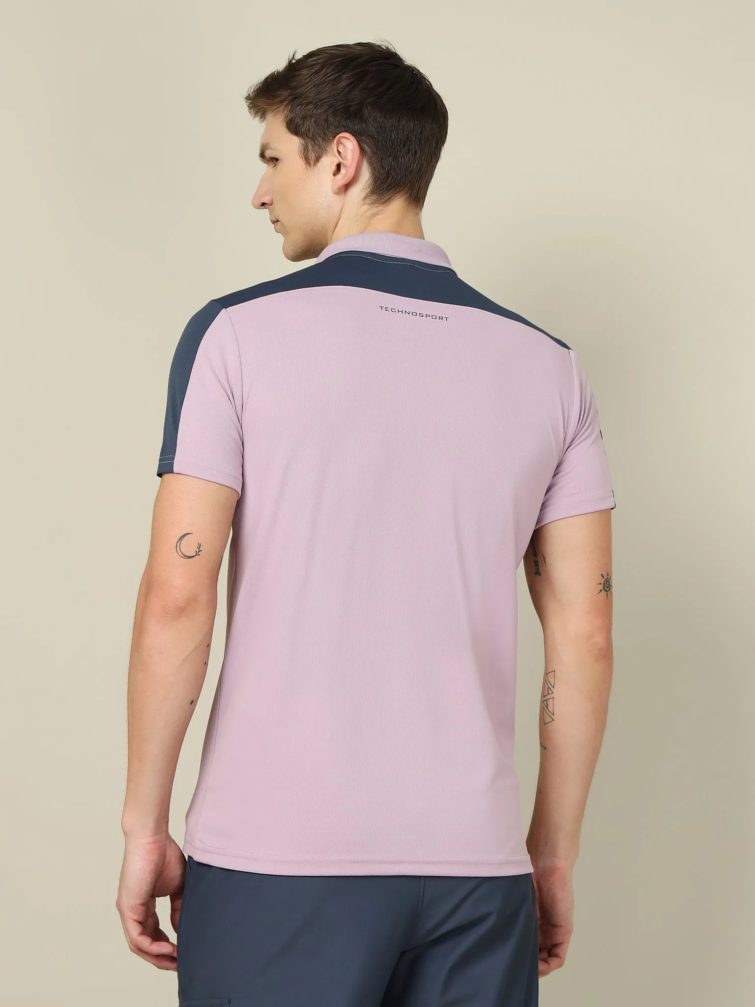 Men Colorblock Relax Fit Polo T-shirt with TECHNO COOL 