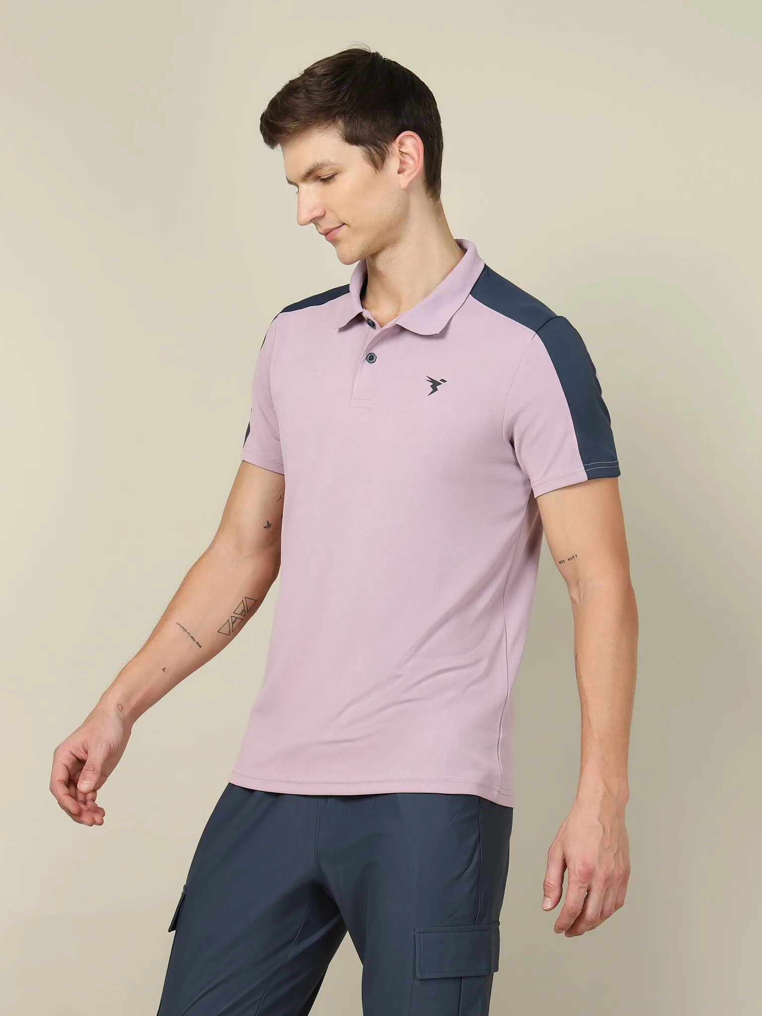 Men Colorblock Relax Fit Polo T-shirt with TECHNO COOL 