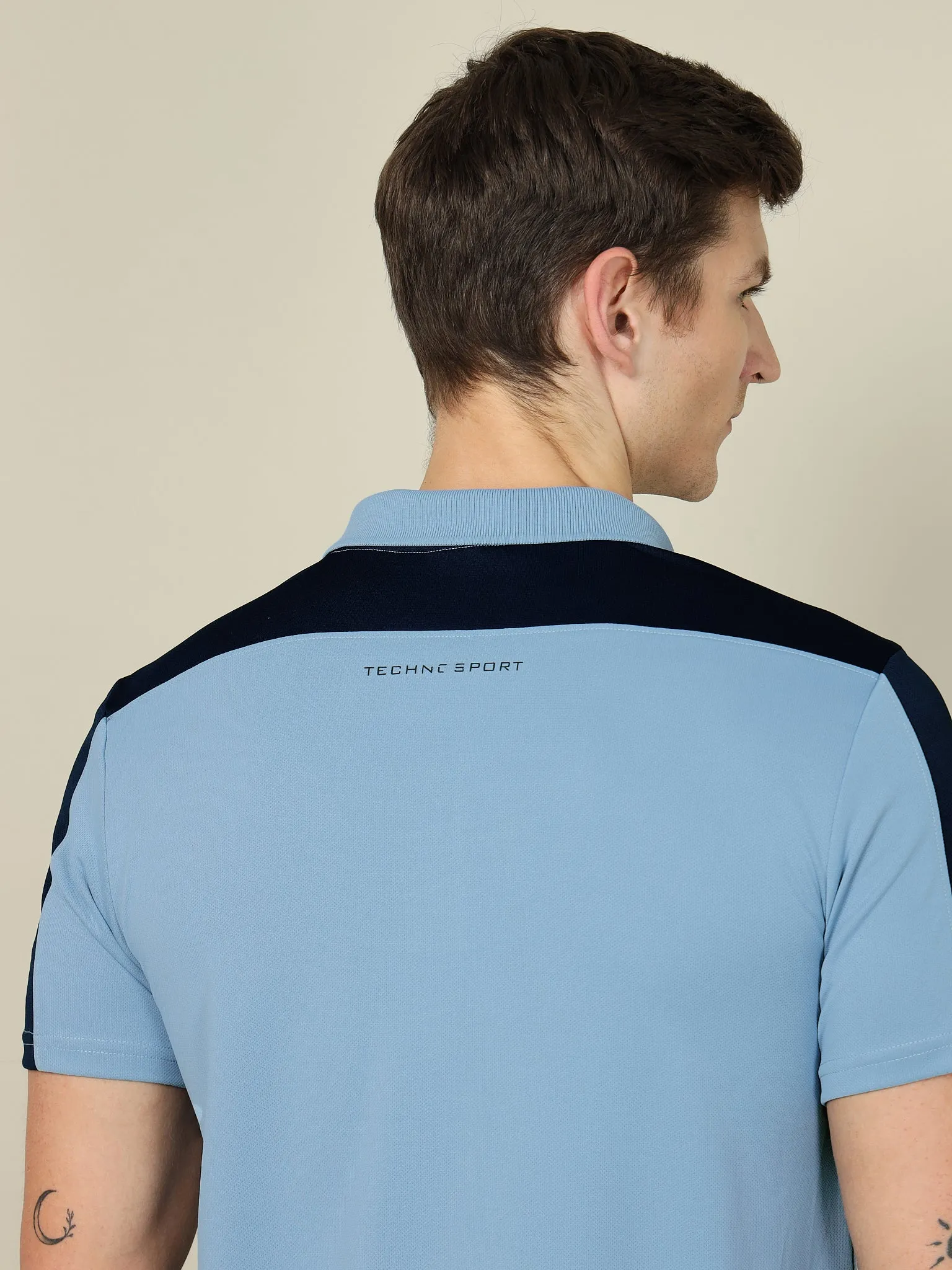 Men Colorblock Relax Fit Polo T-shirt with TECHNO COOL 