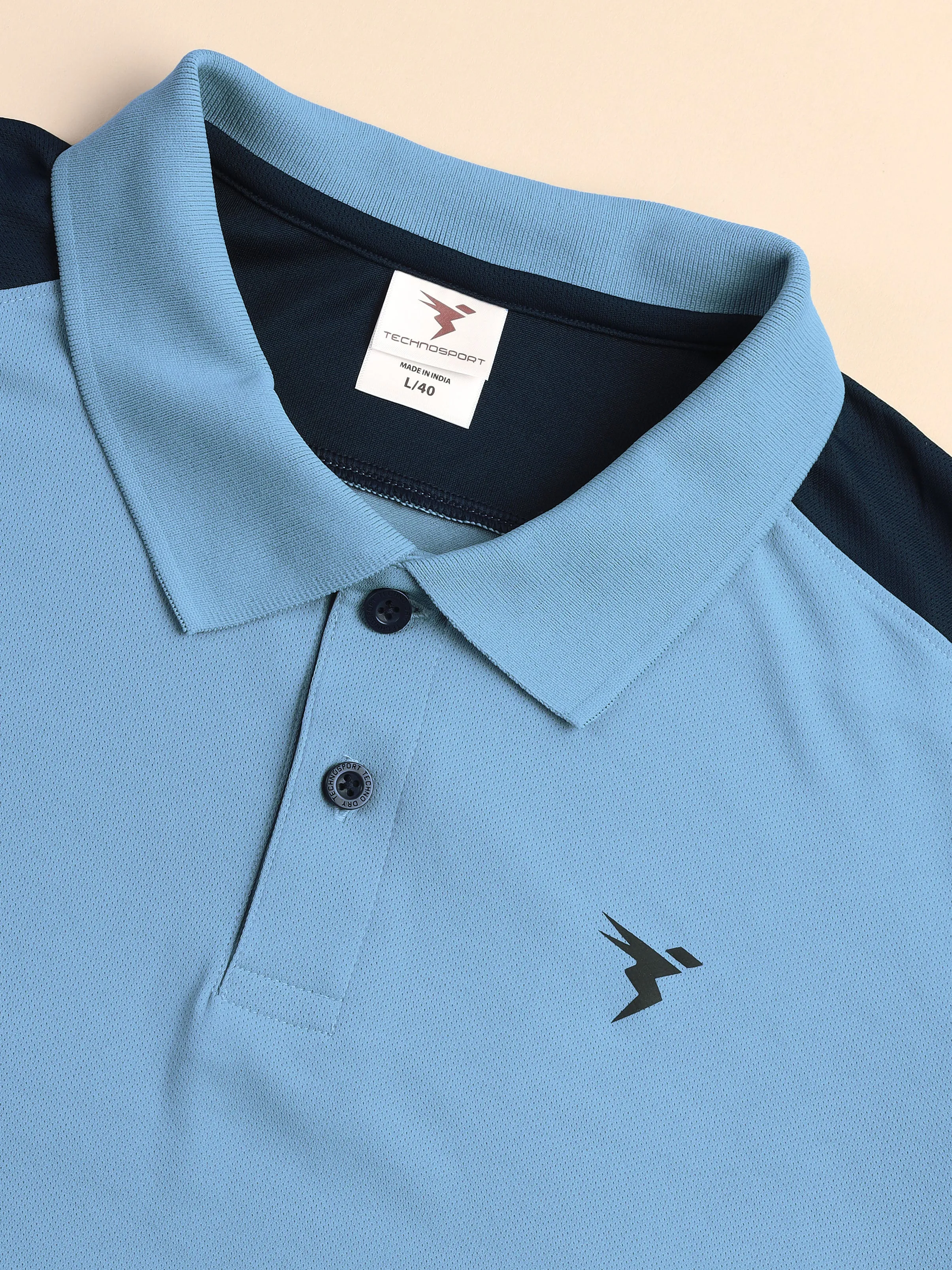 Men Colorblock Relax Fit Polo T-shirt with TECHNO COOL 