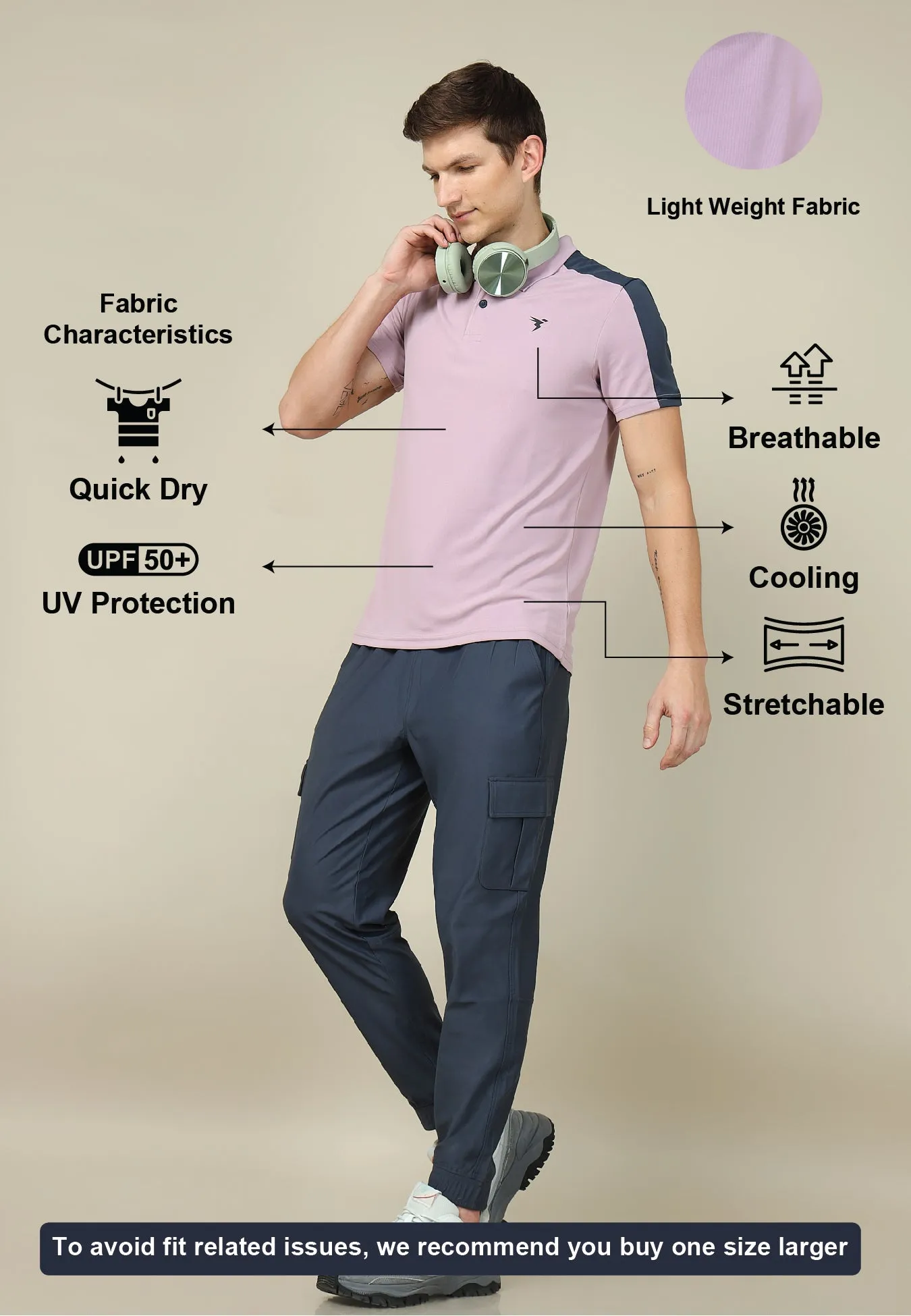 Men Colorblock Relax Fit Polo T-shirt with TECHNO COOL 