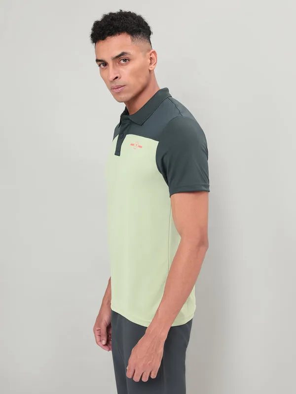 Men Colorblock Relax Fit Polo T-shirt with TECHNO COOL 
