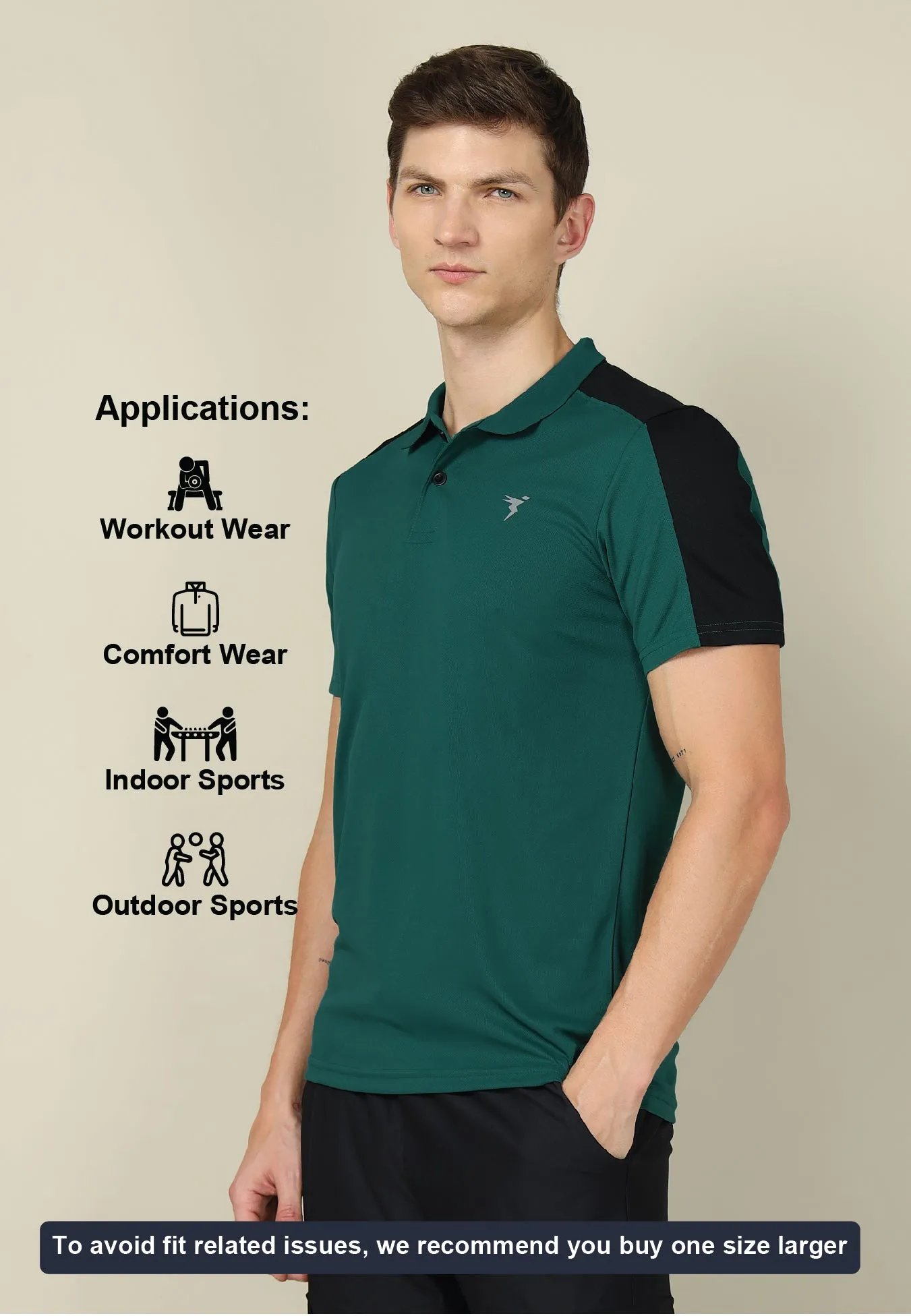 Men Colorblock Relax Fit Polo T-shirt with TECHNO COOL 