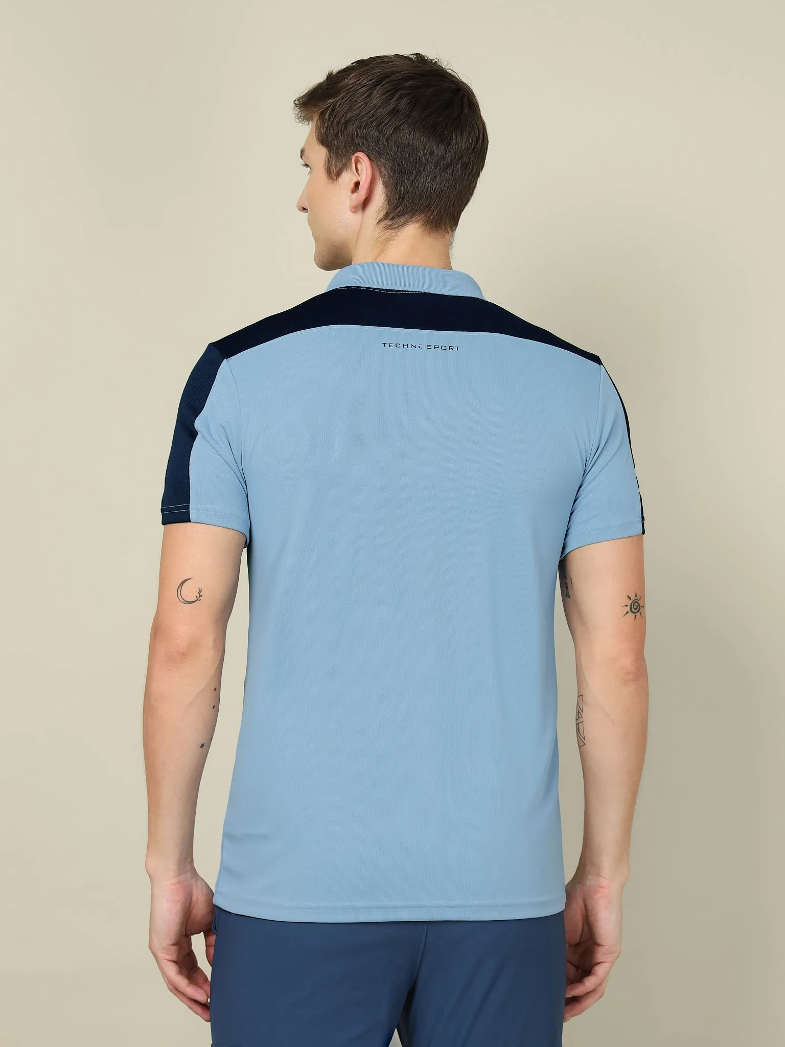 Men Colorblock Relax Fit Polo T-shirt with TECHNO COOL 