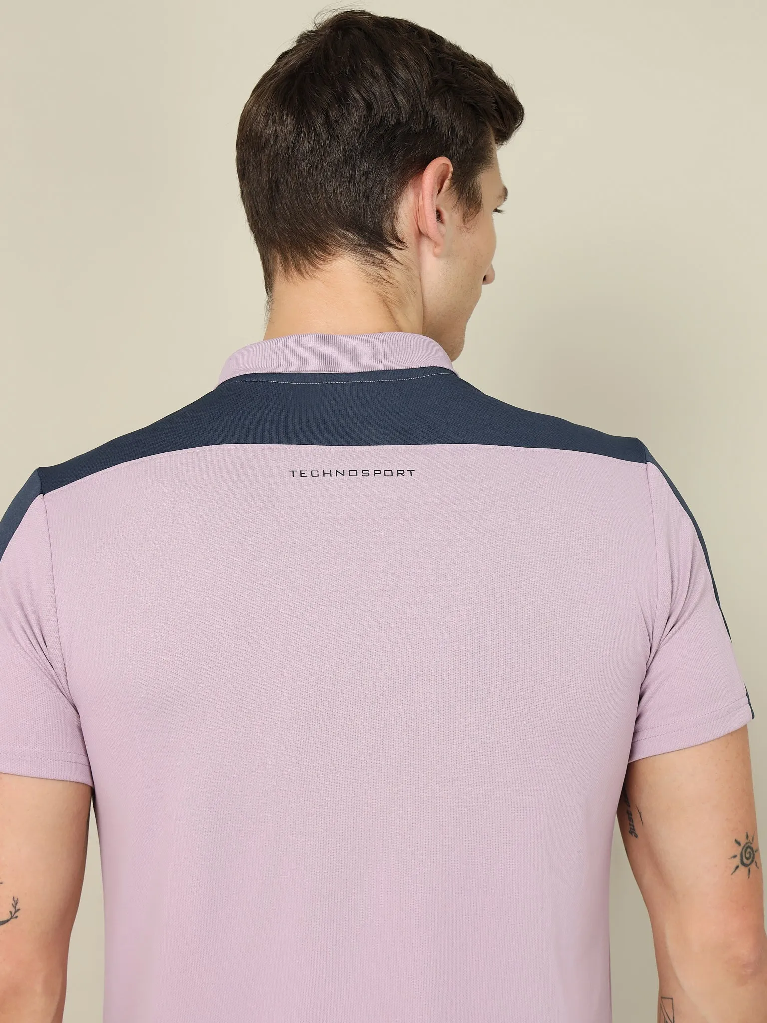 Men Colorblock Relax Fit Polo T-shirt with TECHNO COOL 